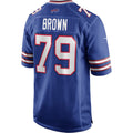Elroe B.Bills #79 Ruben Brown Royal Game Retired Player Jersey