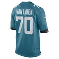 Elroe J.Jaguars #70 Cole Van Lanen Teal Game Player Jersey