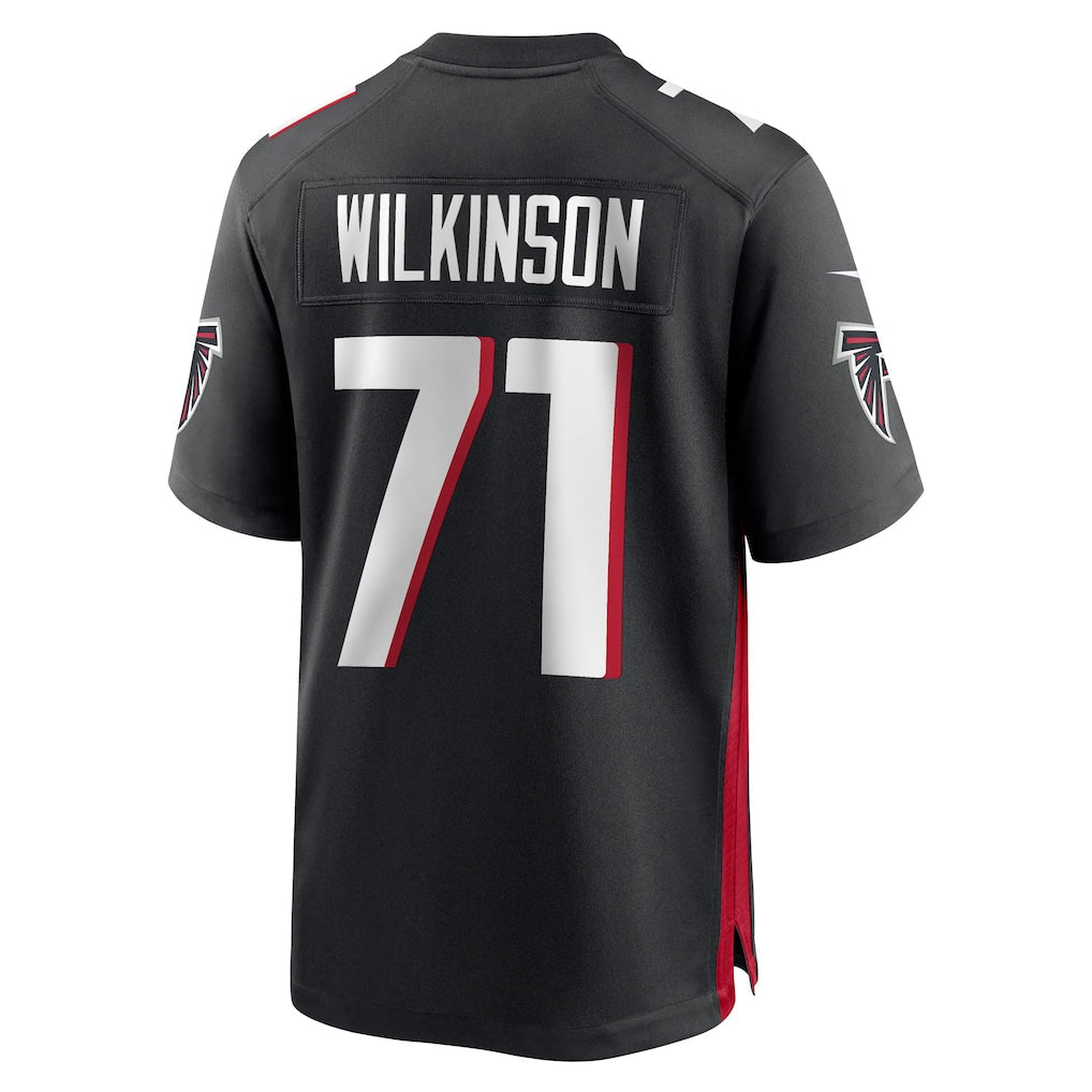 Elroe A.Falcons #71 Elijah Wilkinson Black Team Game Jersey