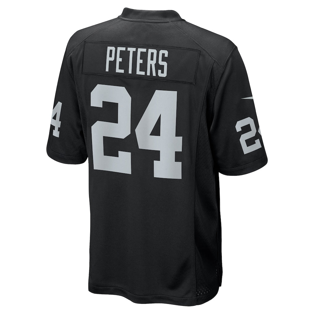 Elroe LV.Raiders #24 Marcus Peters Black Team Game Jersey