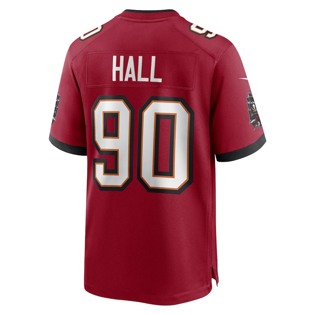 Elroe TB.Buccaneers #90 Logan Hall Red Game Player Jersey