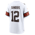 Elroe C.Browns #12 Shedeur Sanders White 2025 NFL Draft Game Jersey
