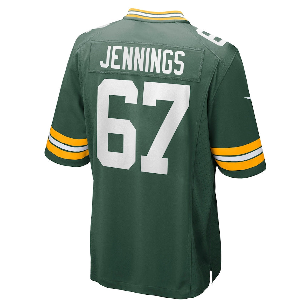 Elroe GB.Packers #67 Donovan Jennings Green Game Jersey
