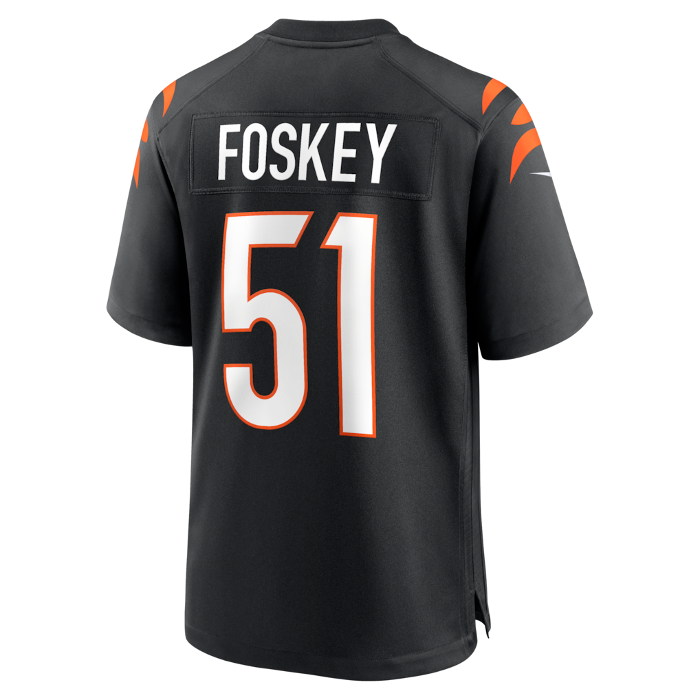 Elroe C.Bengals #51 Isaiah Foskey Black Team Game Jersey
