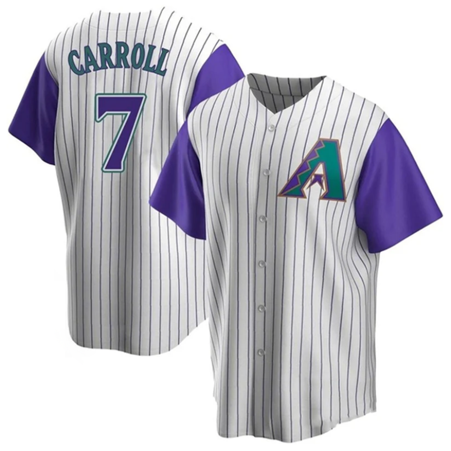 Elroe A.Diamondbacks #7 Corbin Carroll Player Cream Throwback Cooperstown Limited Personalized Stitched Jerseys