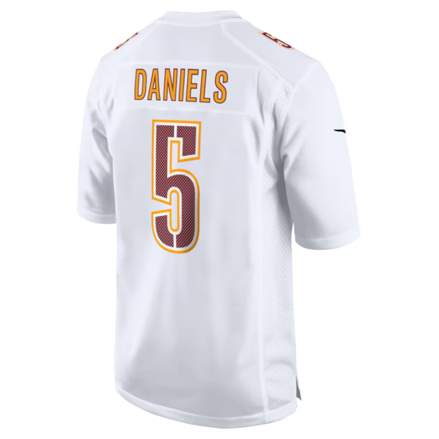 Elroe #5 Jayden Daniels Player W.Commanders Tundra White Fashion Stitched Jersey