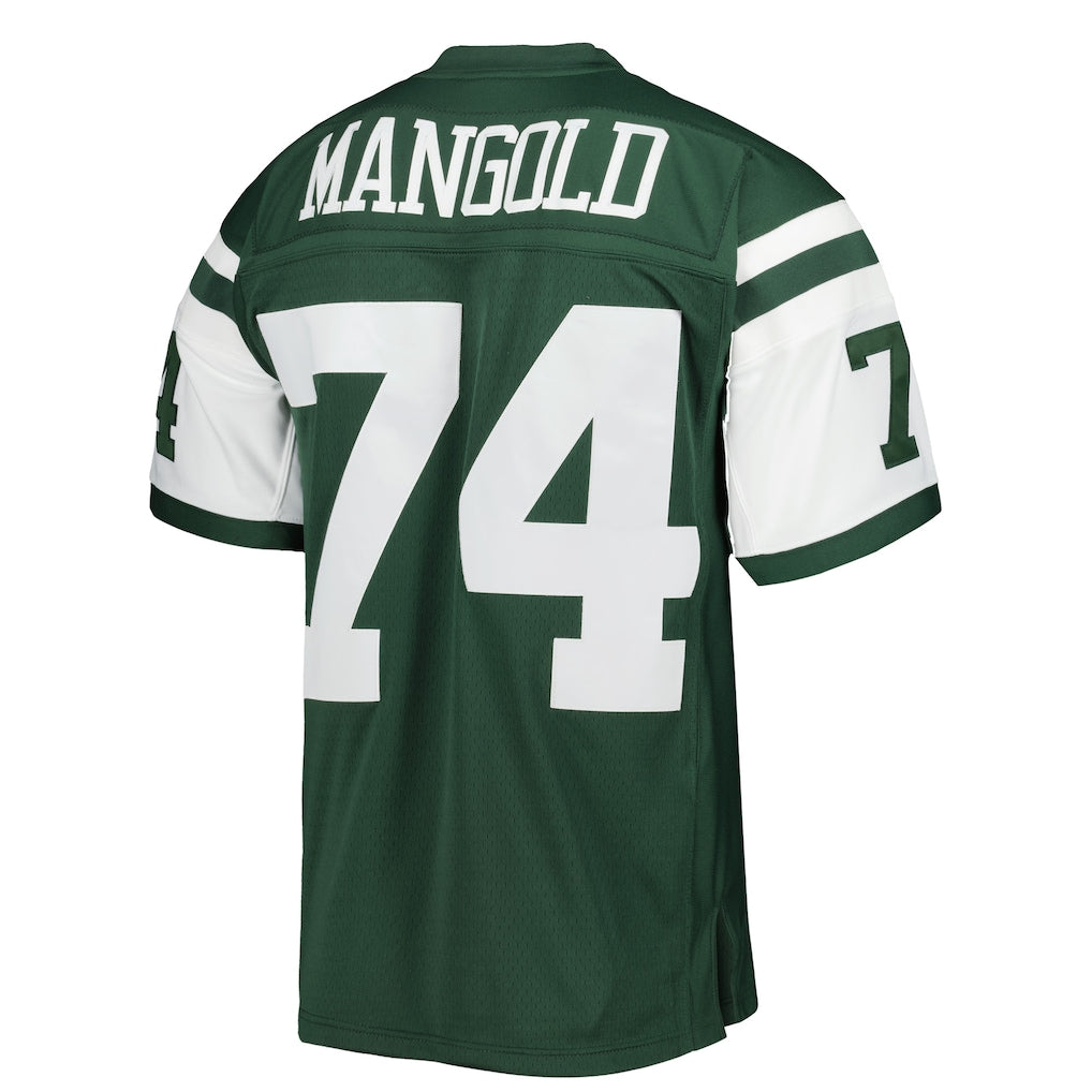 Elroe NY.Jets #74 Nick Mangold Mitchell & Ness Green Legacy Replica Jersey