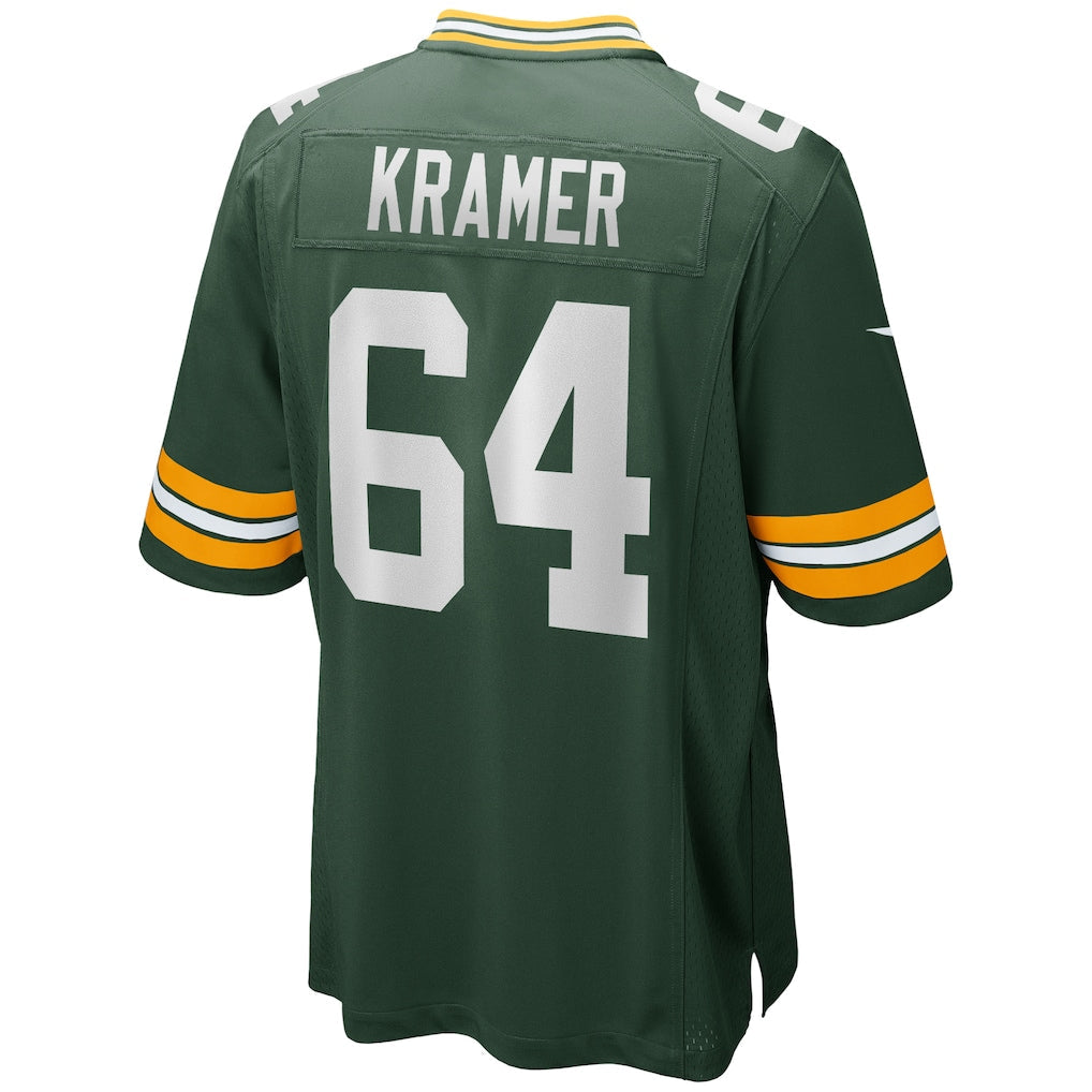 Elroe GB.Packers #64 Jerry Kramer Green Team Retired Player Game Jersey