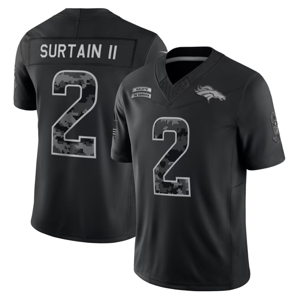 Elroe D.Broncos #2 Patrick Surtain II Player Black Limited 2026 Salute to Service Home Game Stitched Jerseys