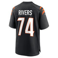 Elroe C.Bengals #74 Jalen Rivers Black Team Game Jersey