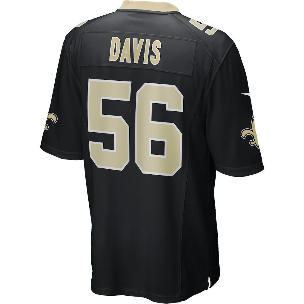 Elroe NO.Saints #56 Demario Davis Black Game Jersey