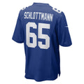 Elroe NY.Giants #65 Austin Schlottmann Royal Team Game Jersey