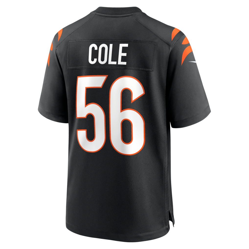 Elroe C.Bengals #56 Myles Cole Black Team Game Jersey