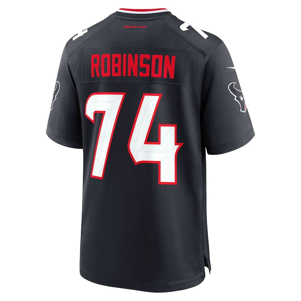 Elroe H.Texans #74 Cam Robinson Navy Team Game Jersey