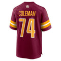 Elroe W.Commanders #74 Brandon Coleman Burgundy Game Jersey
