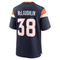 Elroe D.Broncos #38 Jaleel McLaughlin Navy Alternate Game Jersey