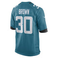 Elroe J.Jaguars #30 Montaric Brown Teal Game Player Jersey
