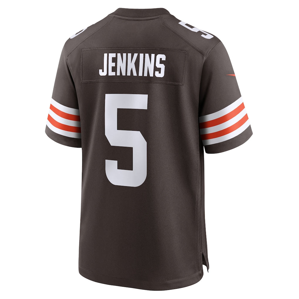 Elroe C.Browns #5 Rayshawn Jenkins Brown Team Game Jersey