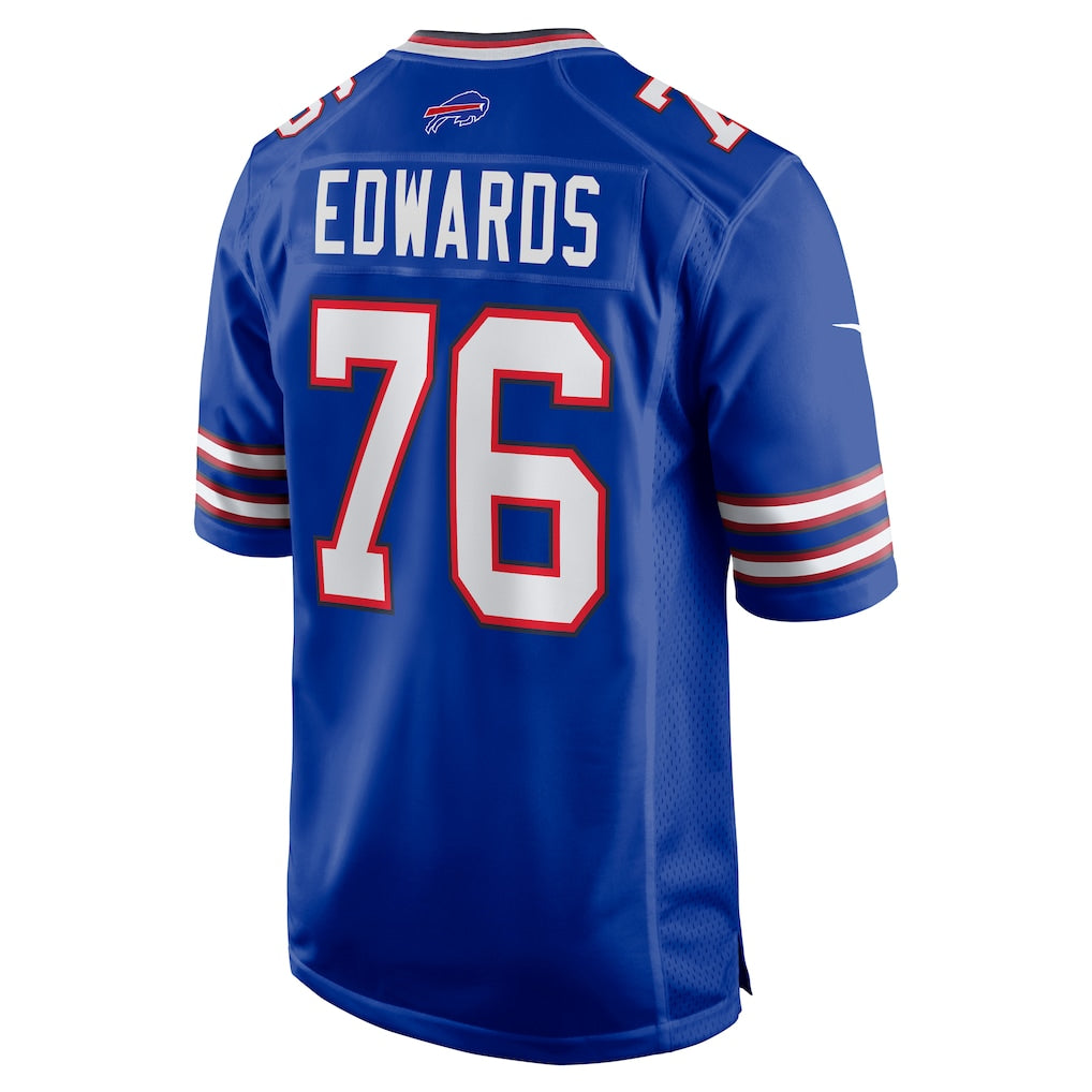 Elroe B.Bills #76 David Edwards Royal Team Game Jersey