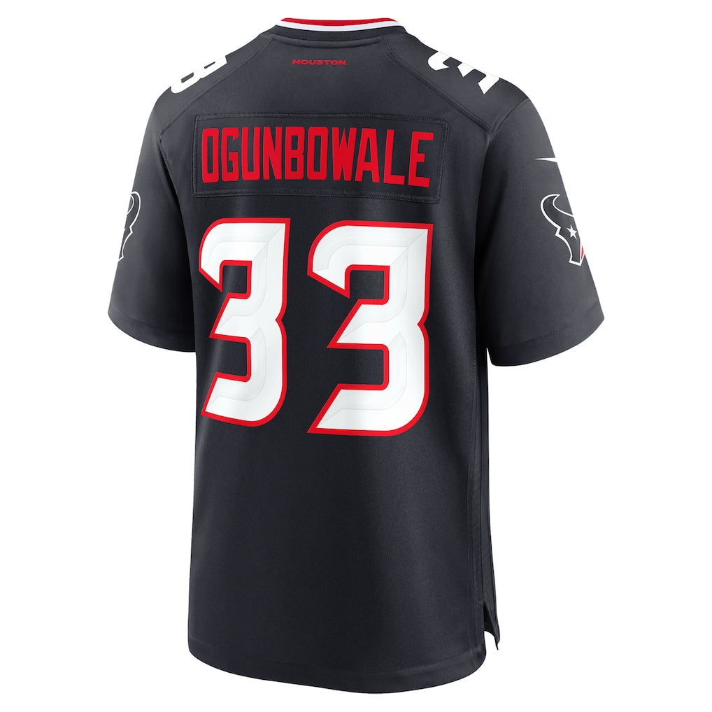 Elroe H.Texans #33 Dare Ogunbowale Navy Team Game Jersey