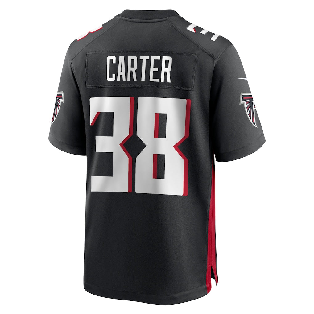 Elroe A.Falcons #38 Nathan Carter Black Team Game Jersey