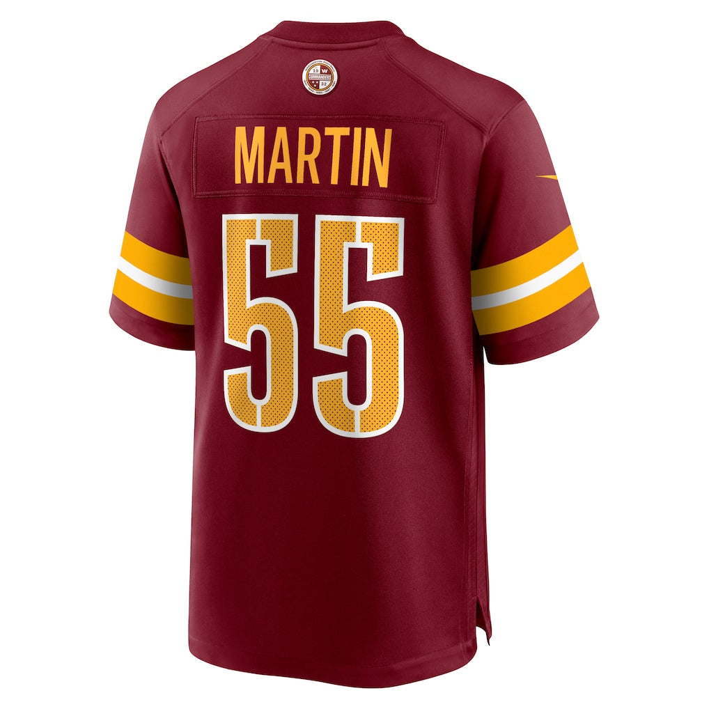Elroe W.Commanders #55 Jacob Martin Burgundy Team Game Jersey