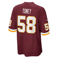 Elroe W.Commanders #58 Shaka Toney Burgundy Game Jersey