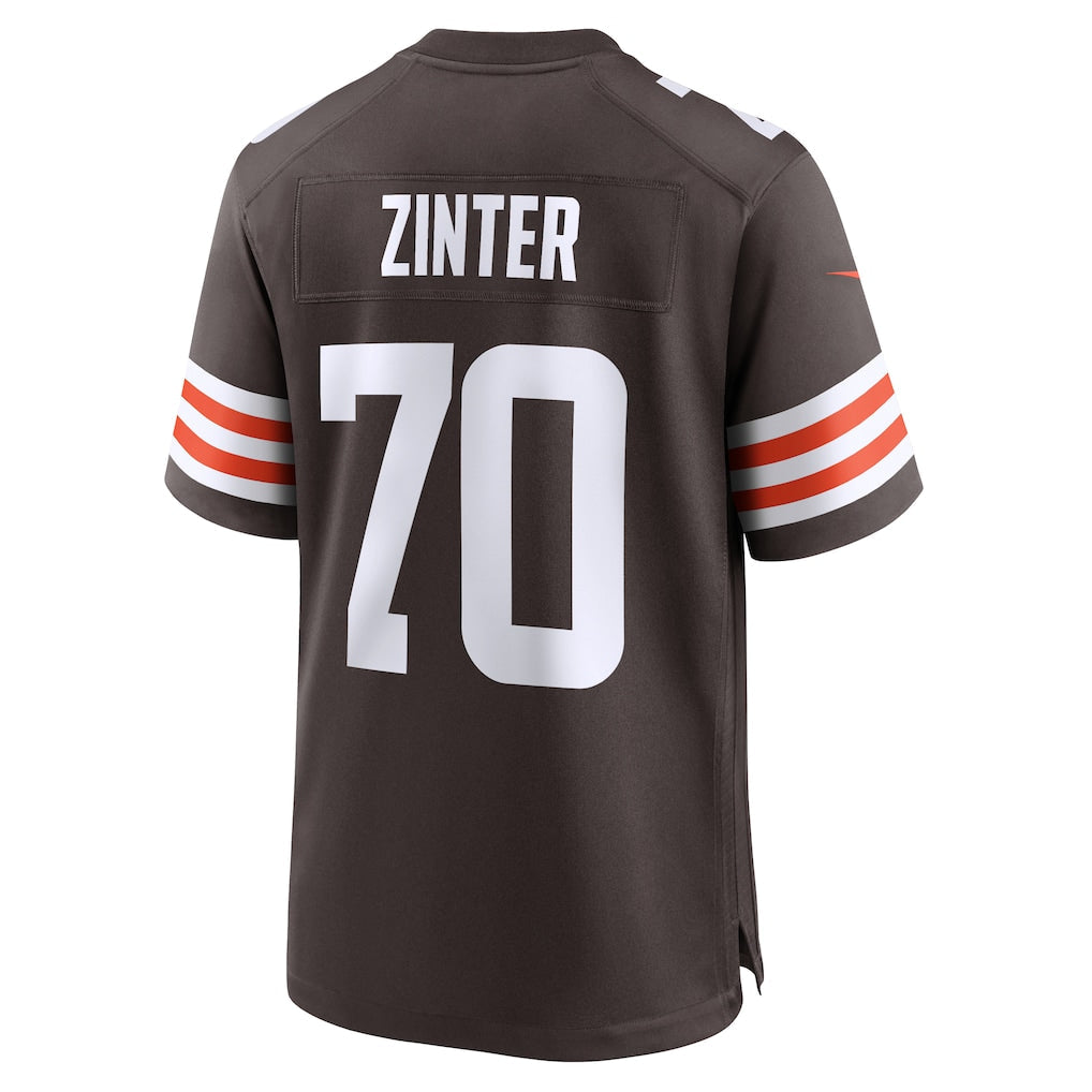 Elroe C.Browns #70 Zak Zinter Brown Player Game Jersey