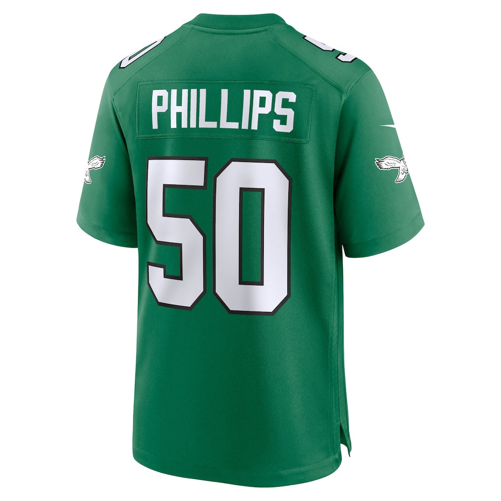 Elroe P.Eagles #50 Jaelan Phillips Kelly Green Alternate 2 Game Jersey