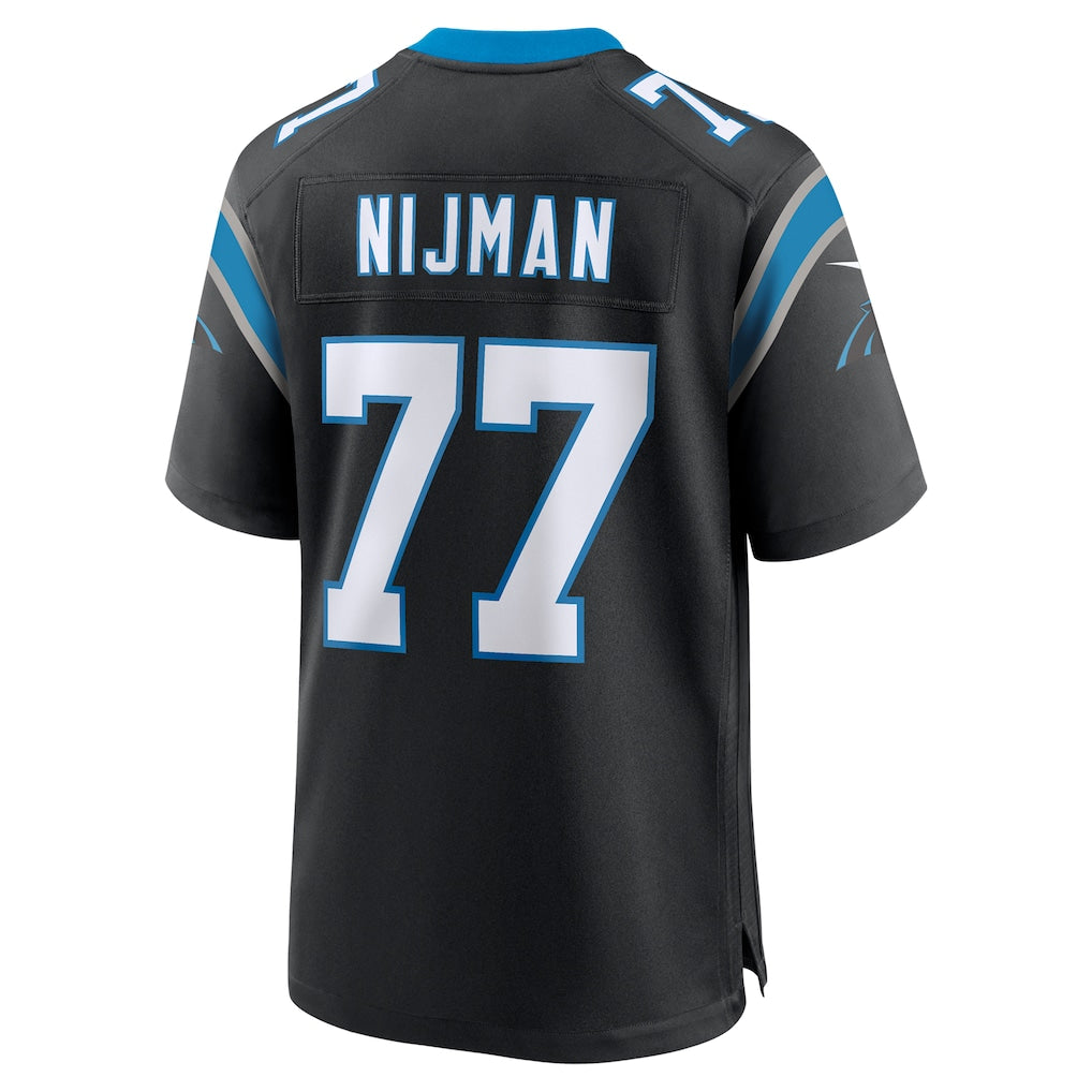 Elroe C.Panthers #77 Yosh Nijman Black Game Jersey