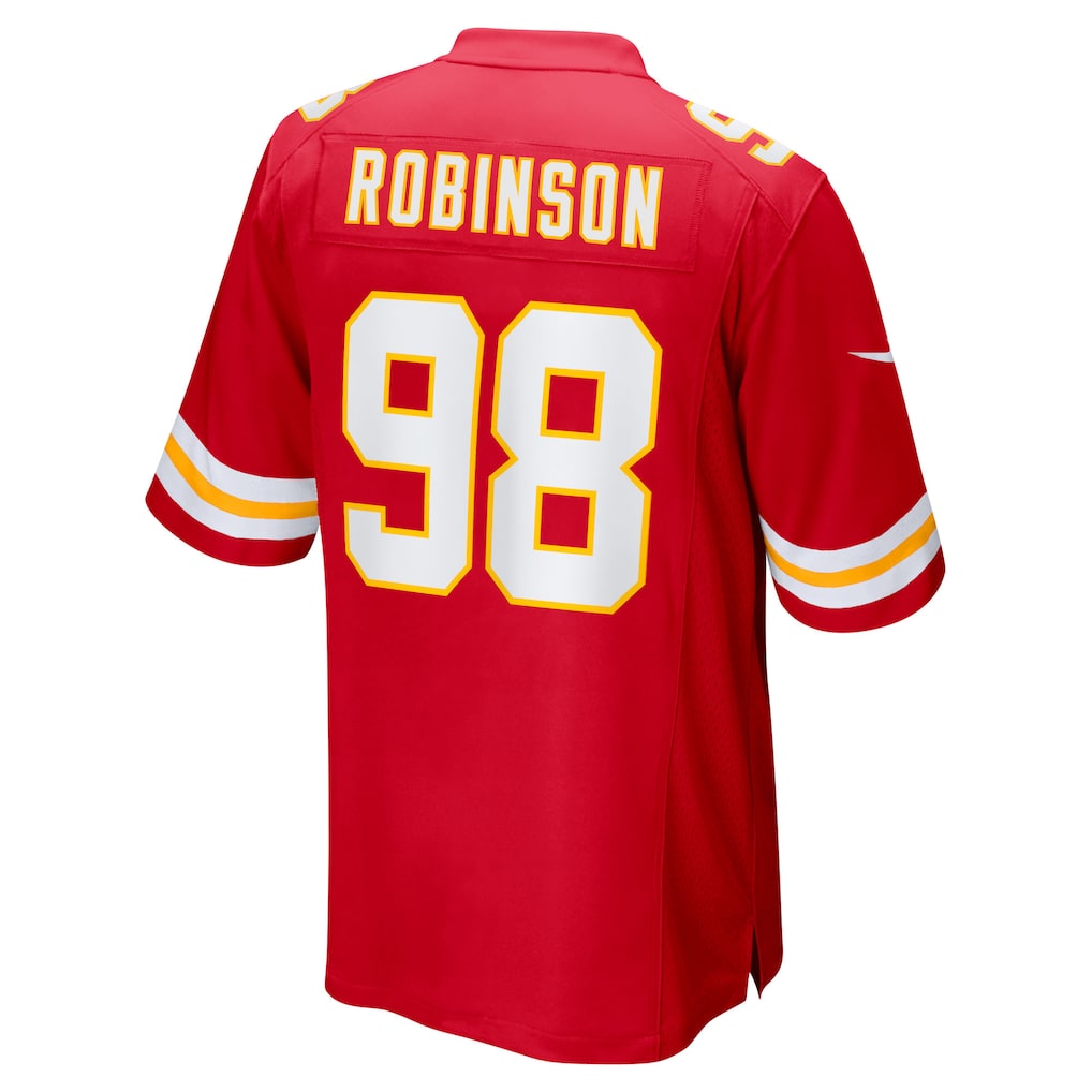 Elroe KC.Chiefs #98 Janarius Robinson Red Team Game Jersey