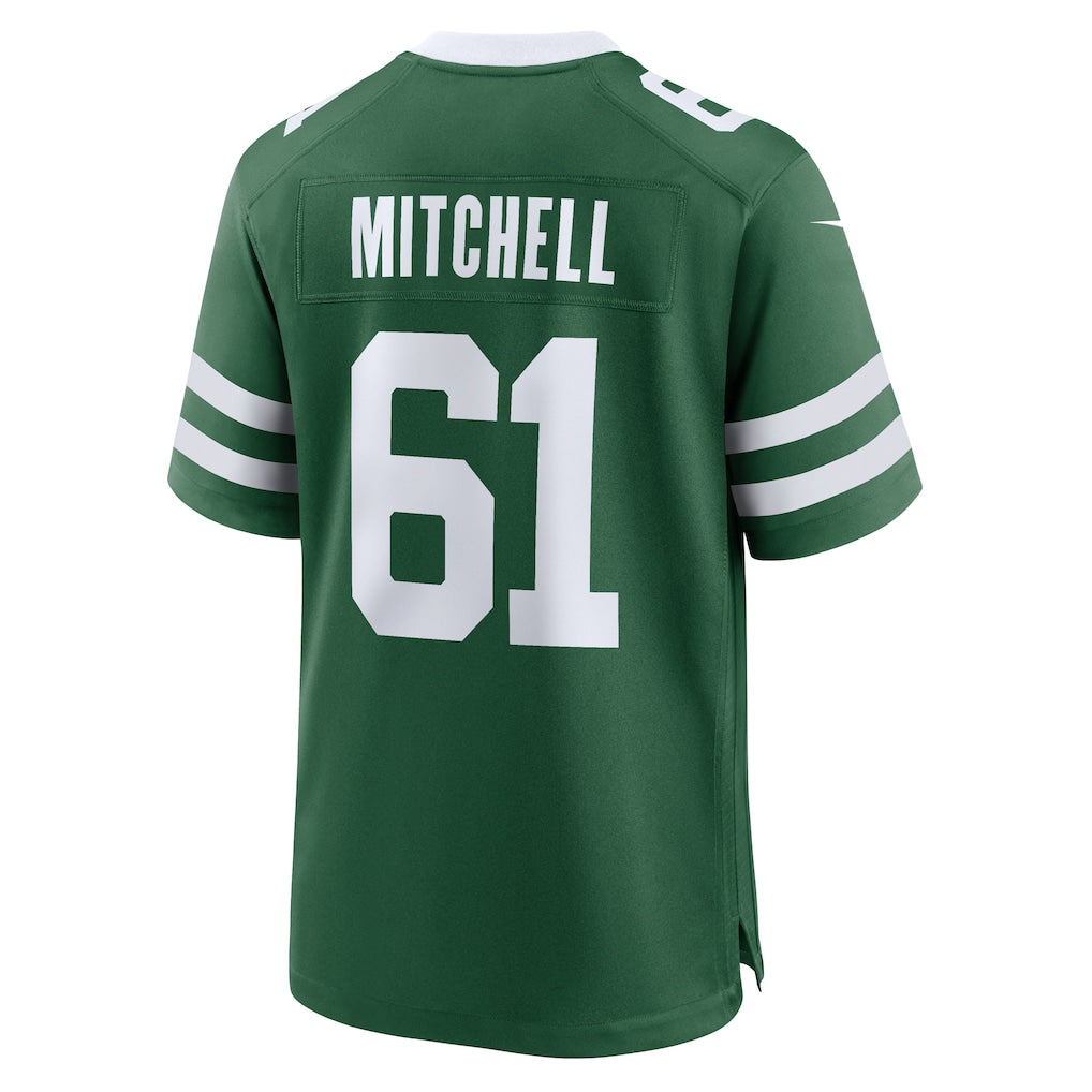 Elroe NY.Jets #61 Max Mitchell Legacy Green Team Game Jersey