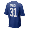 Elroe NY.Giants #31 Matt Breida Royal Game Jersey