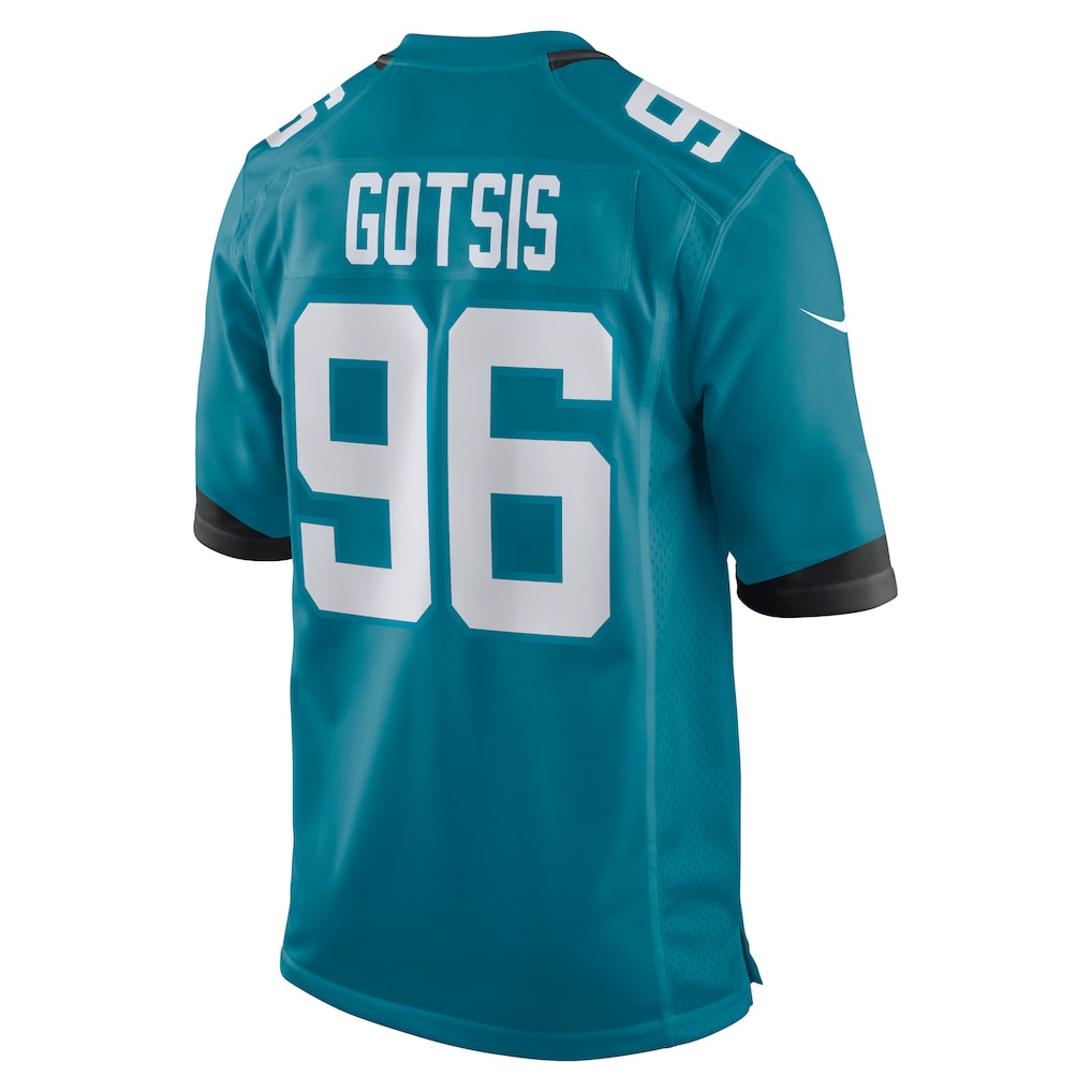 Elroe J.Jaguars #96 Adam Gotsis Teal Game Jersey