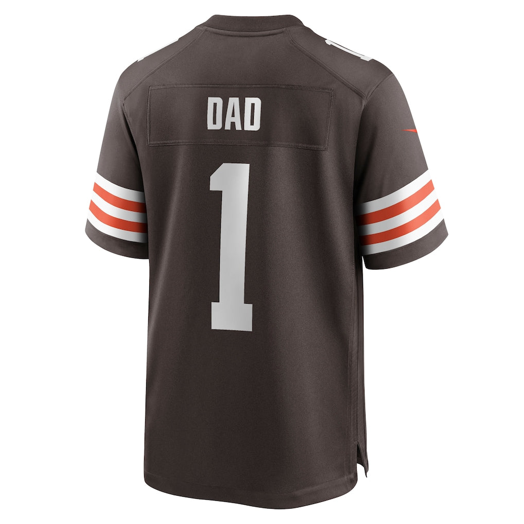 Elroe C.Browns #1 Dad Brown Game Jersey