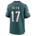 Elroe P.Eagles #17 Nakobe Dean Midnight Green Team Game Jersey