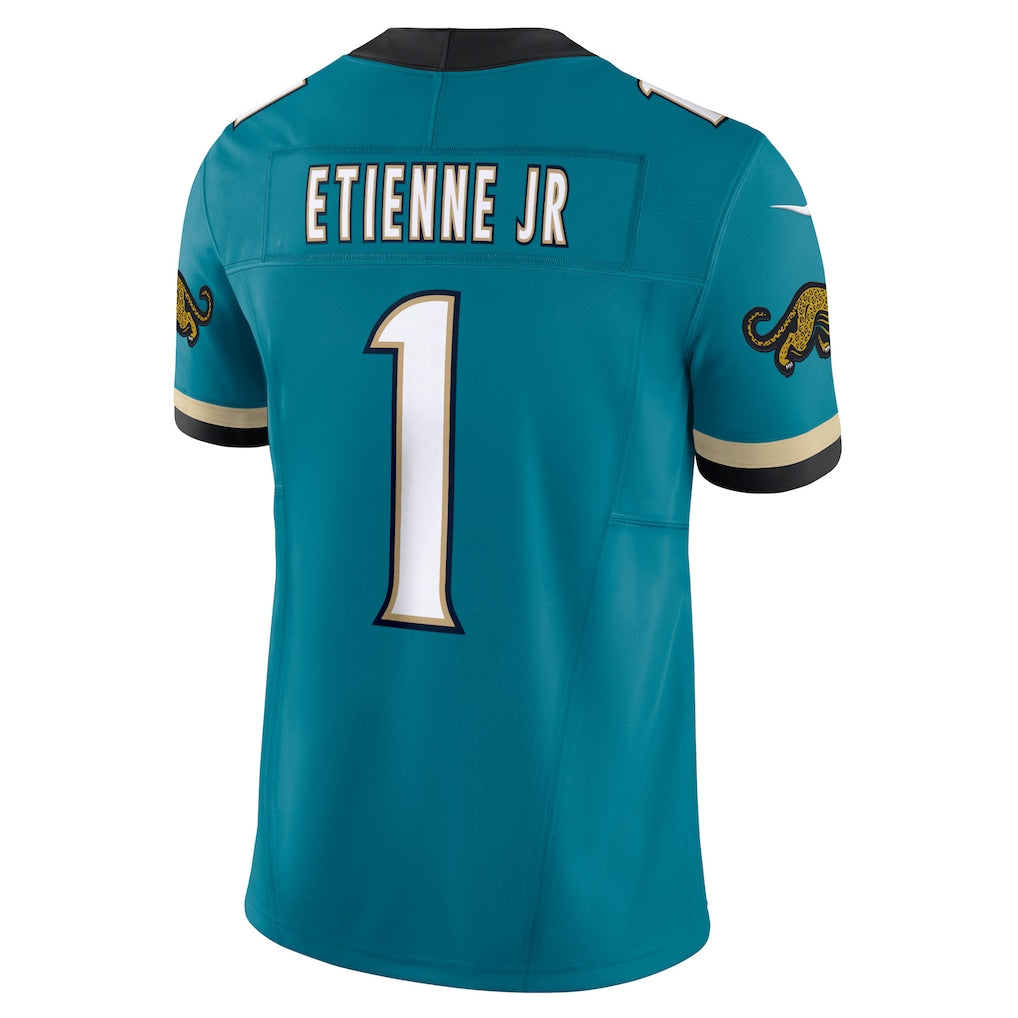 Elroe J.Jaguars #1 Travis Etienne Jr Teal Prowler Throwback Vapor F.U.S.E. Limited Jersey
