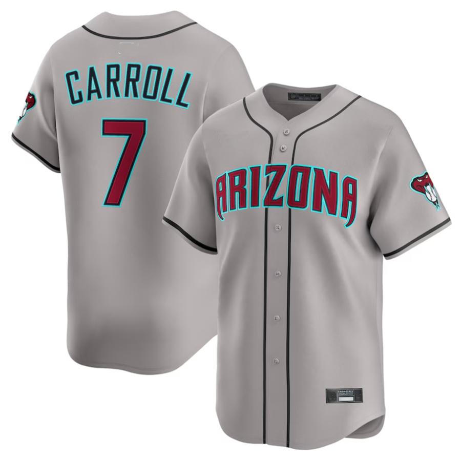 Elroe A.Diamondbacks #7 Corbin Carroll Player Gray Limited American Personalized Stitched Jerseys