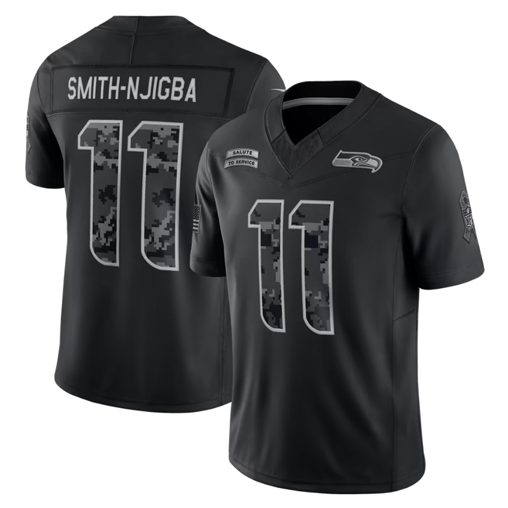 Elroe S.Seahawks #11 Jaxon Smith-Njigba Player Black Limited 2026 Salute to Service Home Game Stitched Jerseys