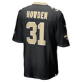 Elroe NO.Saints #31 Jordan Howden Black Team Game Jersey