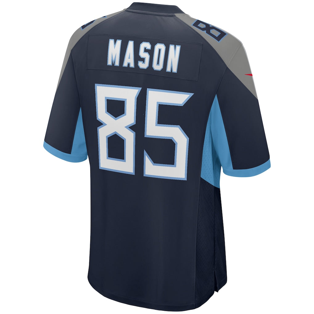 Elroe T.Titans #85 Derrick Mason Navy Game Retired Player Jersey