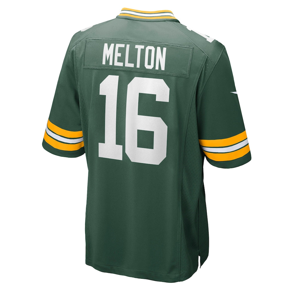 Elroe GB.Packers #16 Bo Melton Green Team Game Jersey