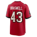 Elroe TB.Buccaneers #43 Chris Braswell Red Game Jersey