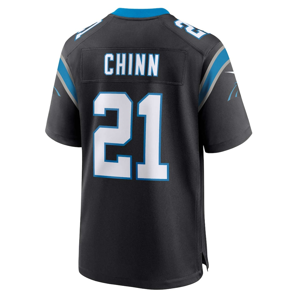 Elroe C.Panthers #21 Jeremy Chinn Black Player Game Jersey
