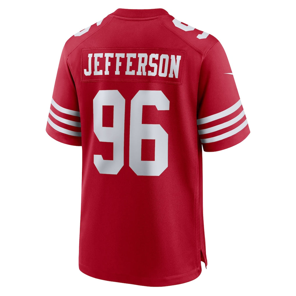 Elroe SF.49ers #96 Jordan Jefferson Scarlet Team Game Jersey