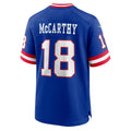 Elroe NY.Giants #18 J.J. McCarthy Royal Alternate Legacy Game Jersey