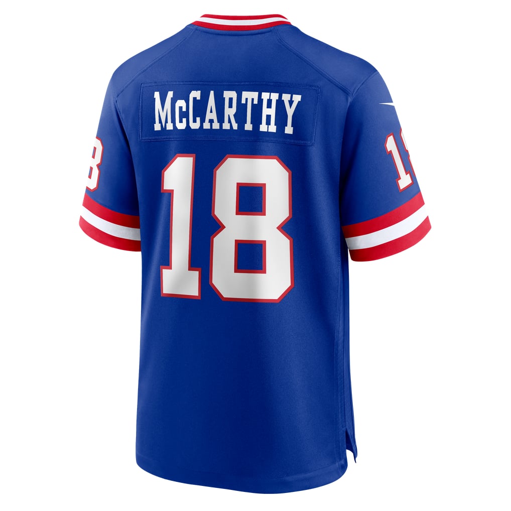 Elroe NY.Giants #18 J.J. McCarthy Royal Alternate Legacy Game Jersey