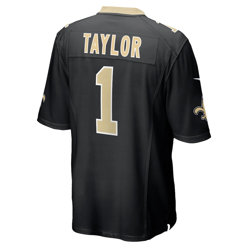 Elroe NO.Saints #1 Alontae Taylor Black Team Game Jersey