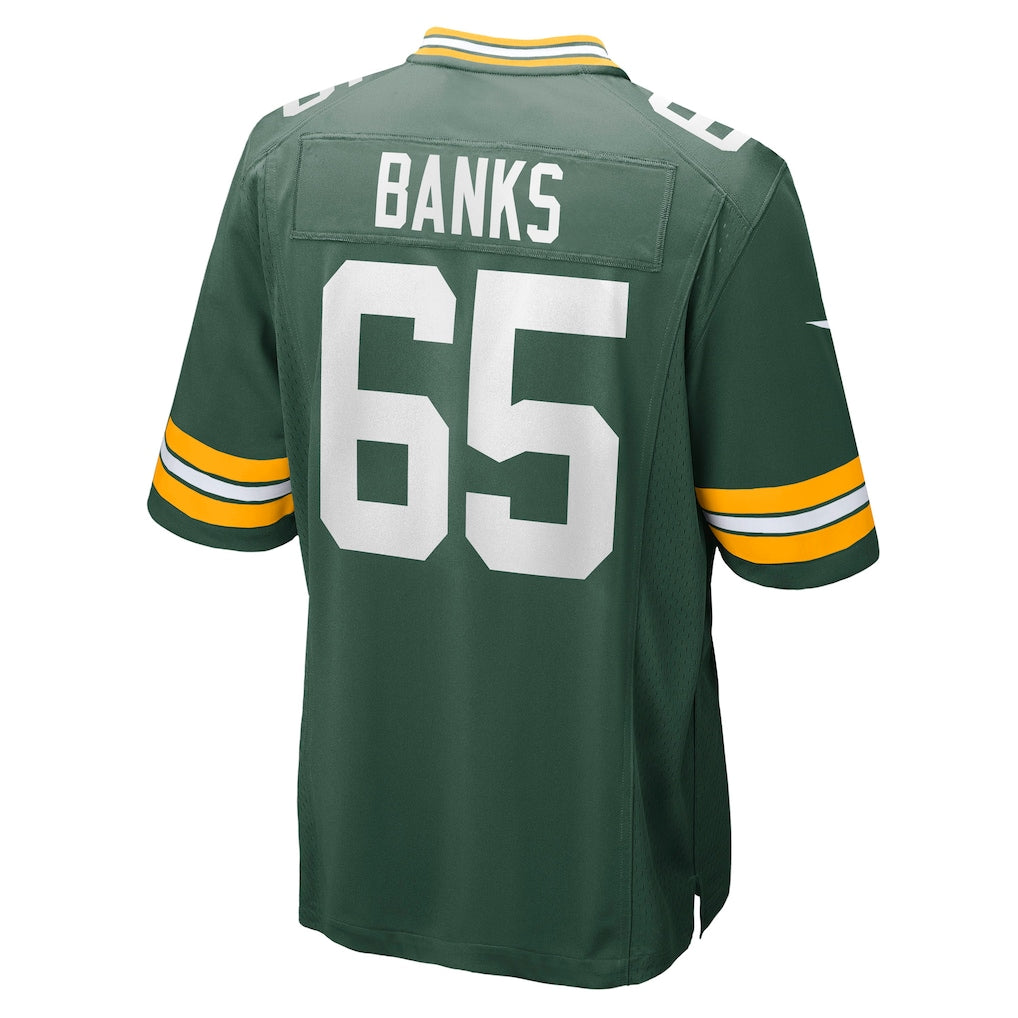 Elroe GB.Packers #65 Aaron Banks Green Team Game Jersey