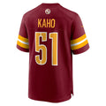 Elroe W.Commanders #51 Ale Kaho Burgundy Team Game Jersey